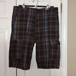 Eddie Domani  plaid shorts  Sz 36
